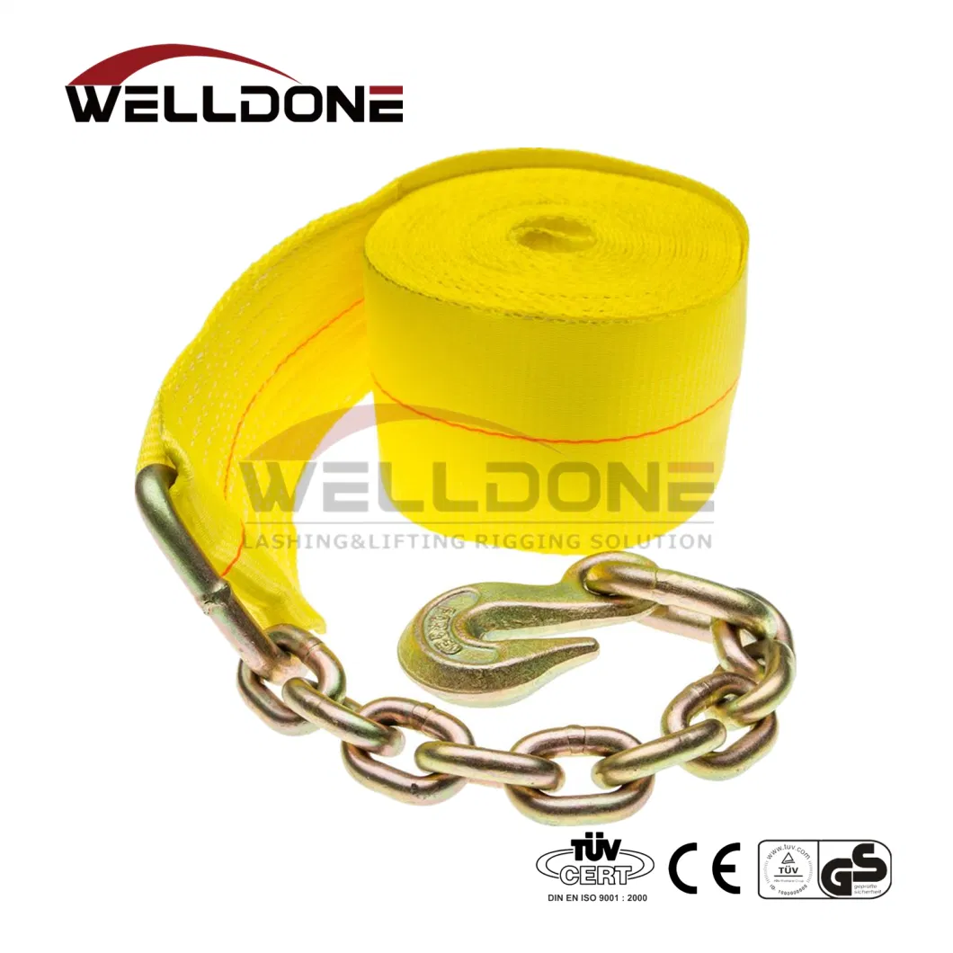 4" X 27′ Logistic Winch Strap with Sewn Eye Factory Price